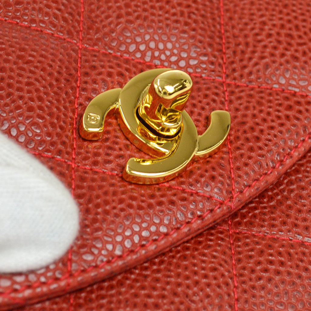 Chanel 1994-1996 Pocket Camera Bag Small Red Caviar