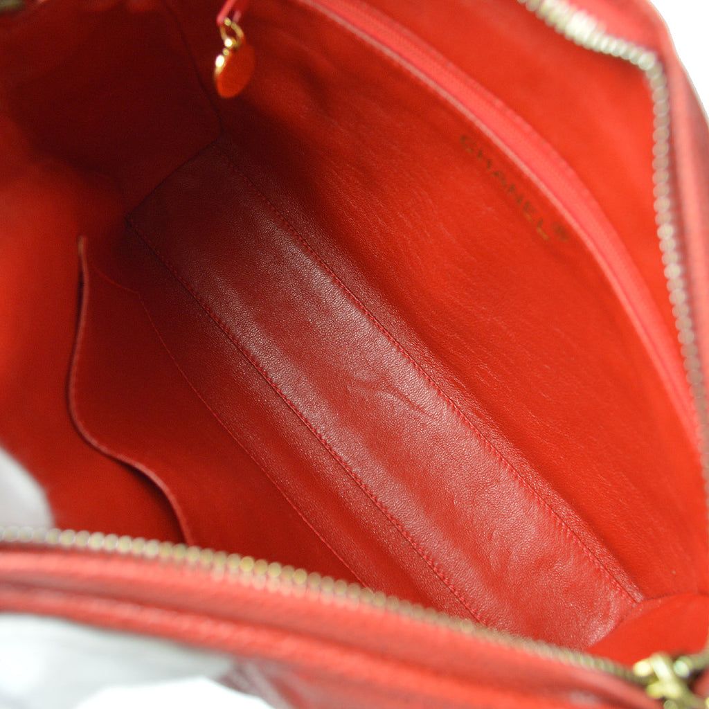 Chanel 1994-1996 Pocket Camera Bag Small Red Caviar