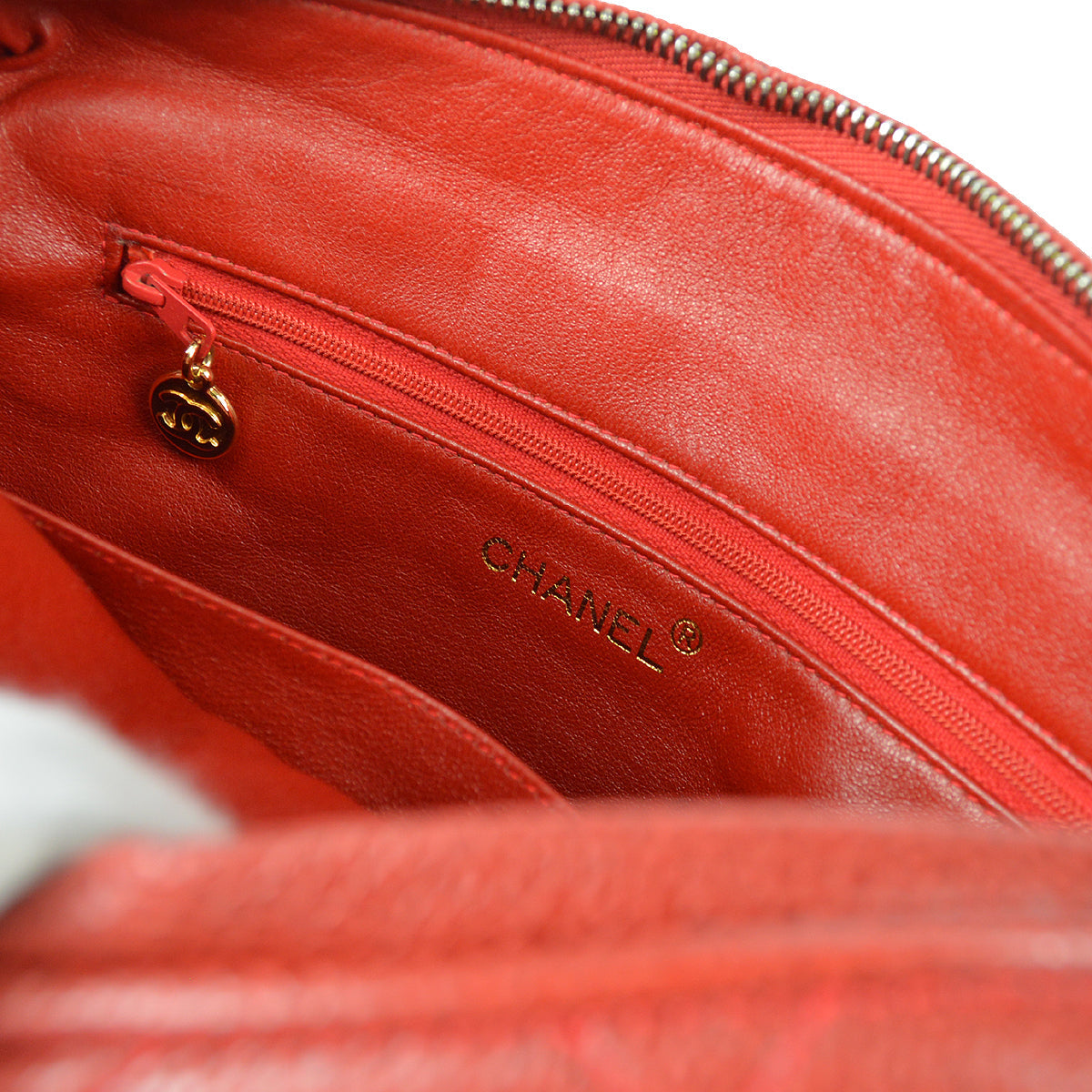Chanel 1994-1996 Pocket Camera Bag Small Red Caviar