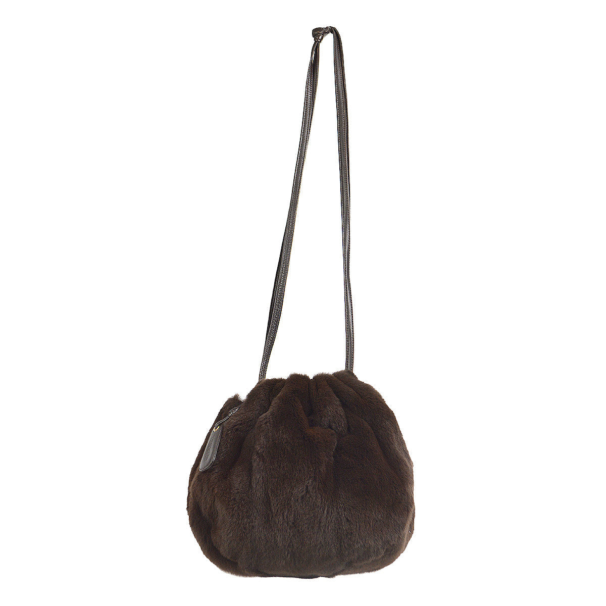 Chanel 1997-1999 Bucket Bag Brown Rabbit Fur