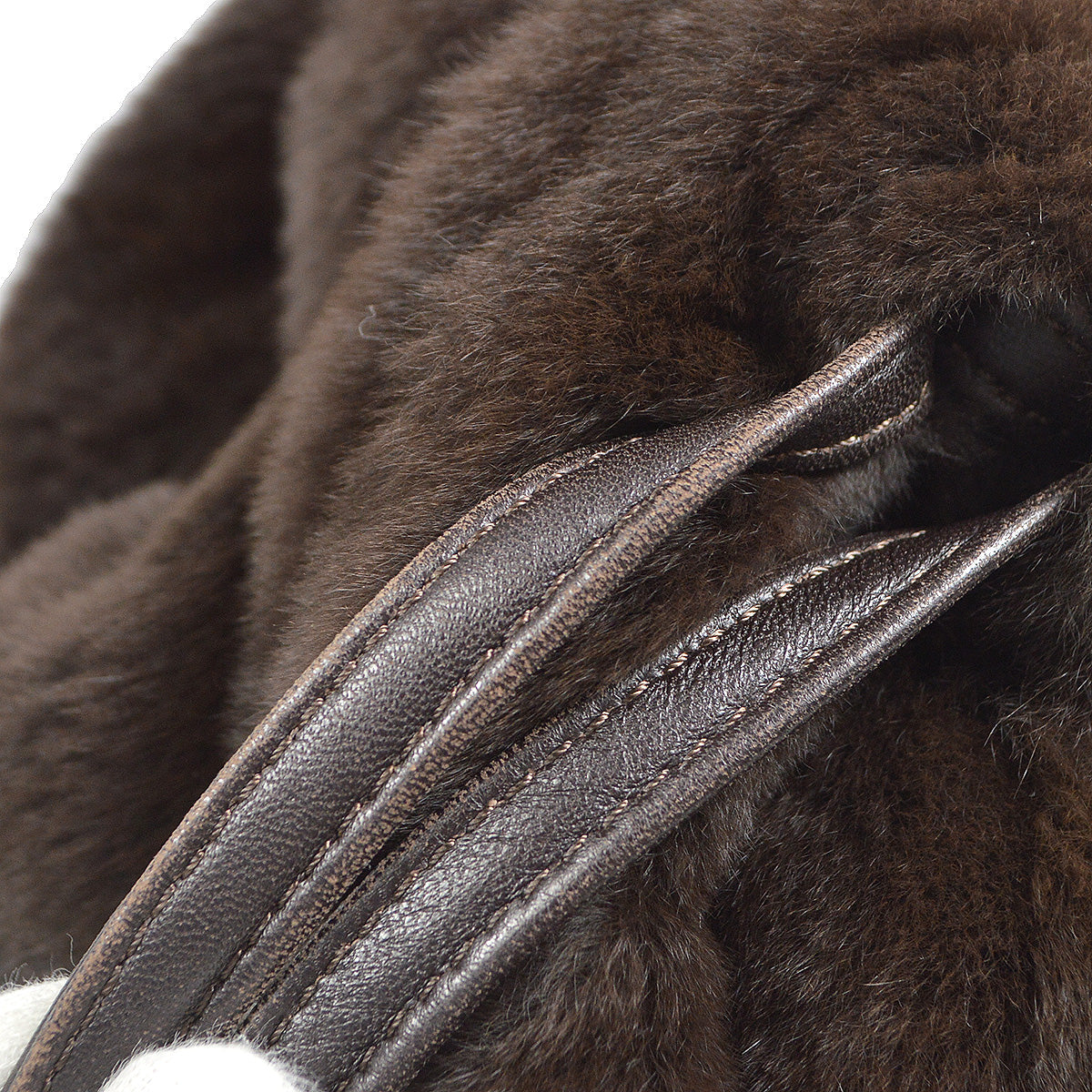 Chanel 1997-1999 Bucket Bag Brown Rabbit Fur