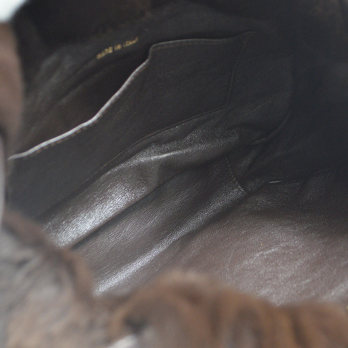 Chanel 1997-1999 Bucket Bag Brown Rabbit Fur