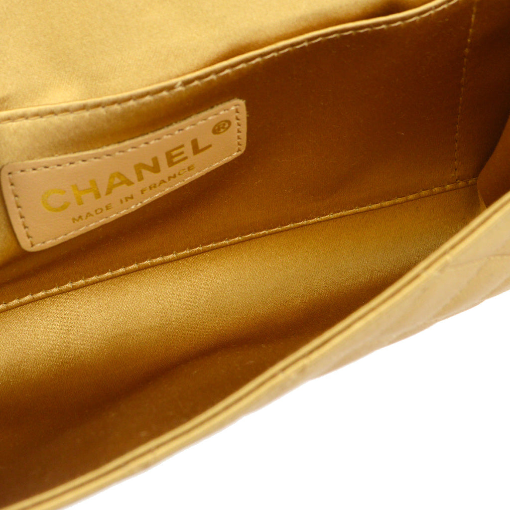 Chanel 2006-2008 Evening Bag Gold Satin