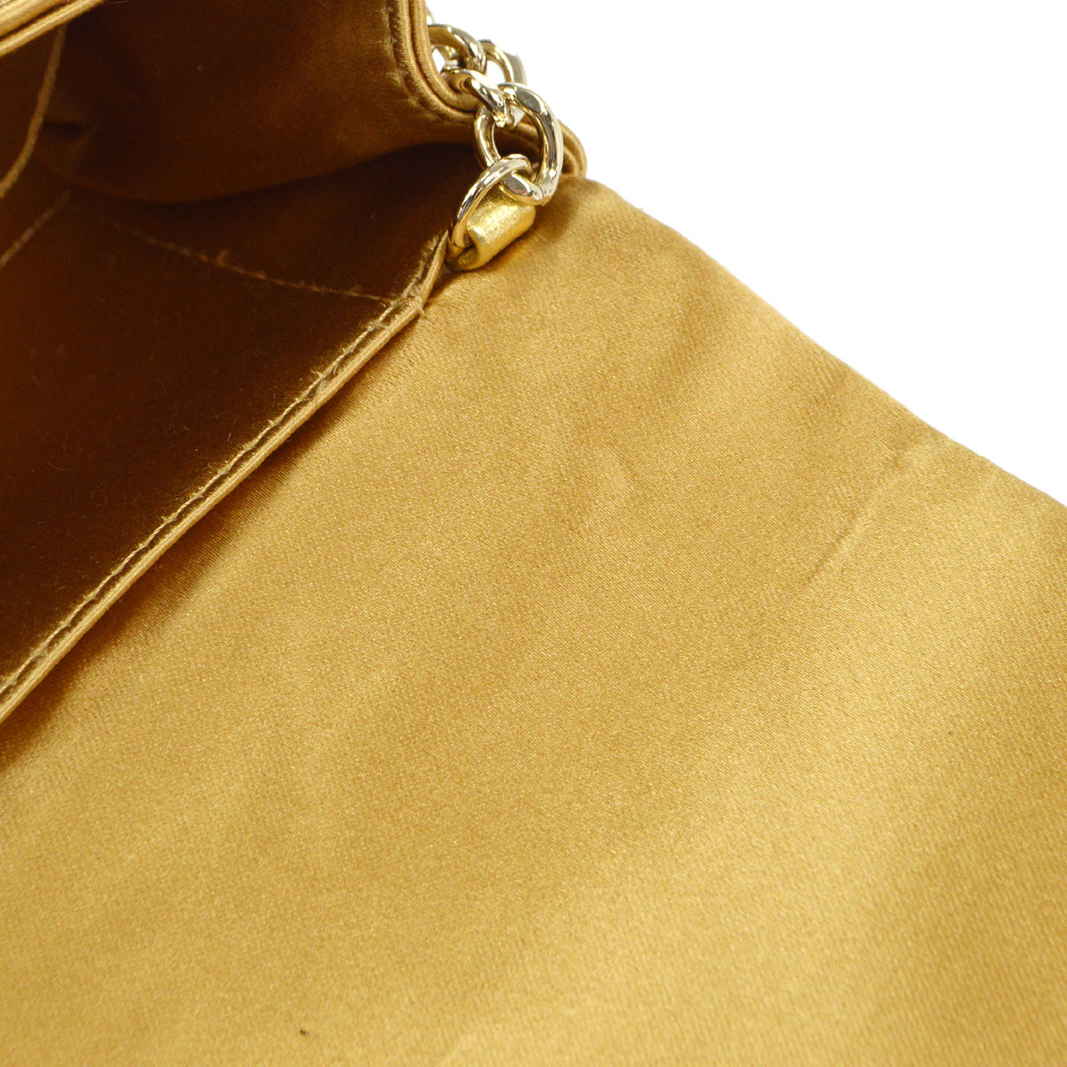 Chanel 2006-2008 Evening Bag Gold Satin