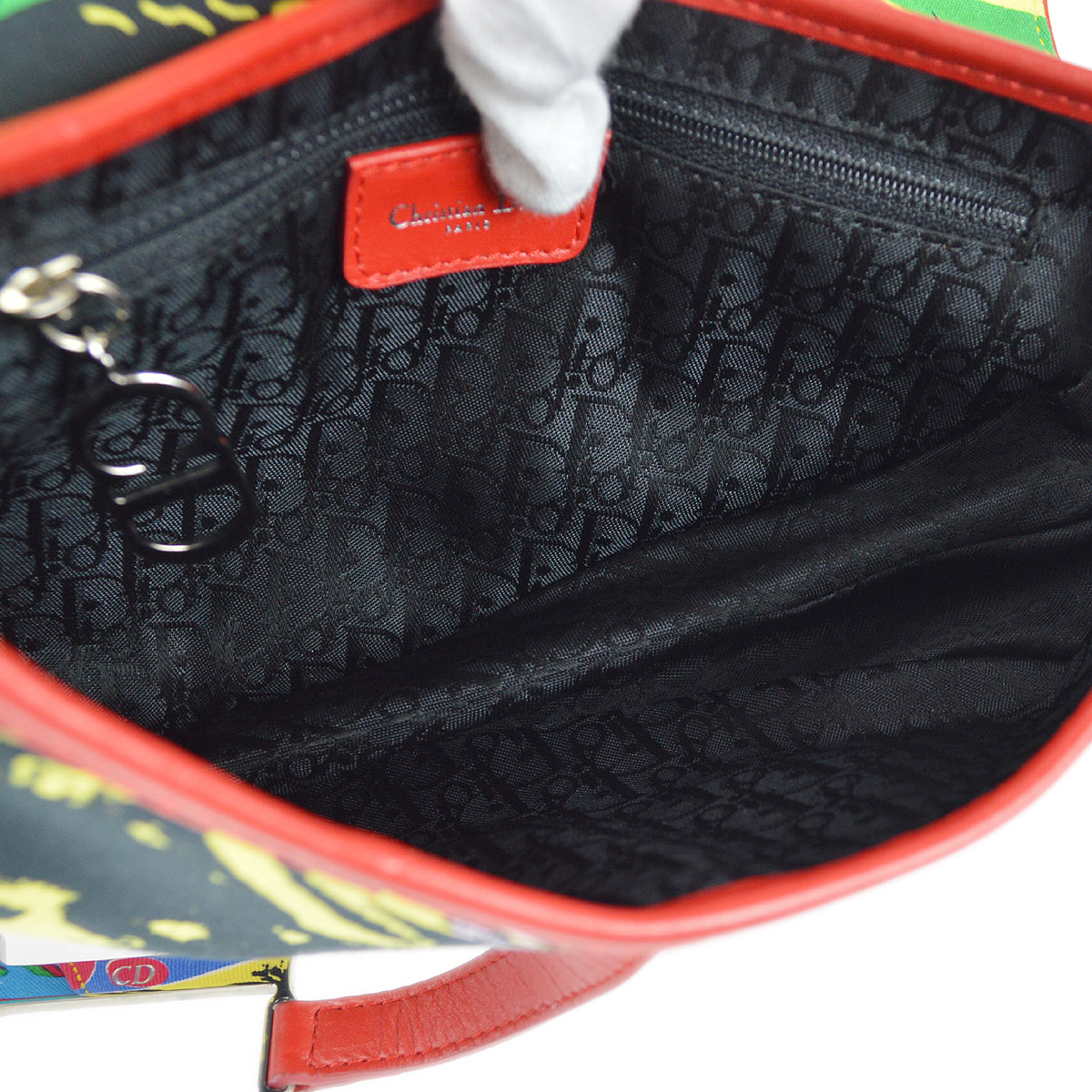 CHRISTIAN DIOR * Mania Saddle Handbag Multicolor 98081