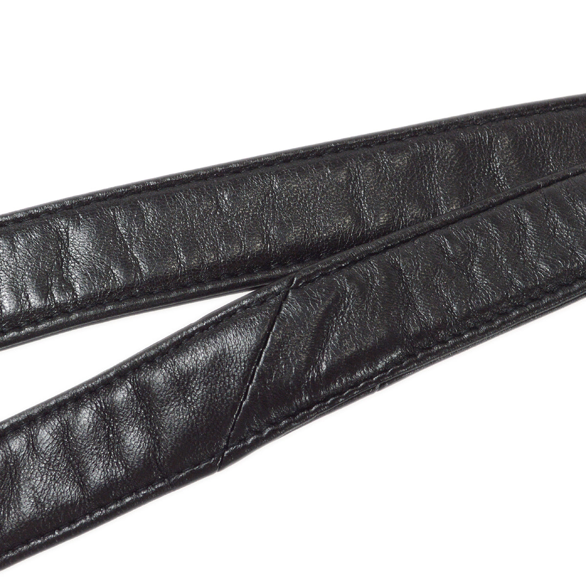 Chanel 1991-1994 Vertical Stitch Round Flap Shoulder Bag Small Black Lambskin
