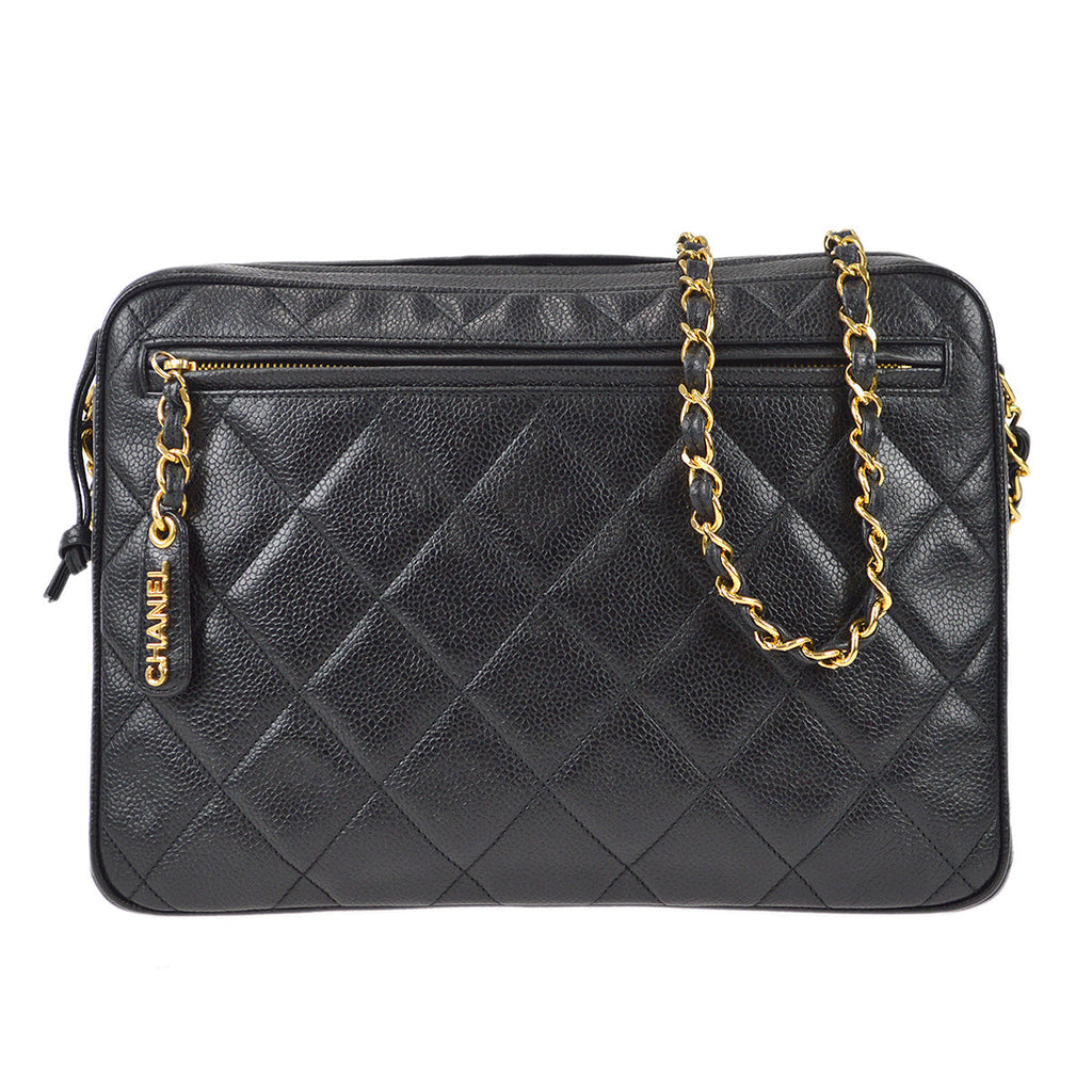 Chanel 1996-1997 Camera Bag Large Black Caviar