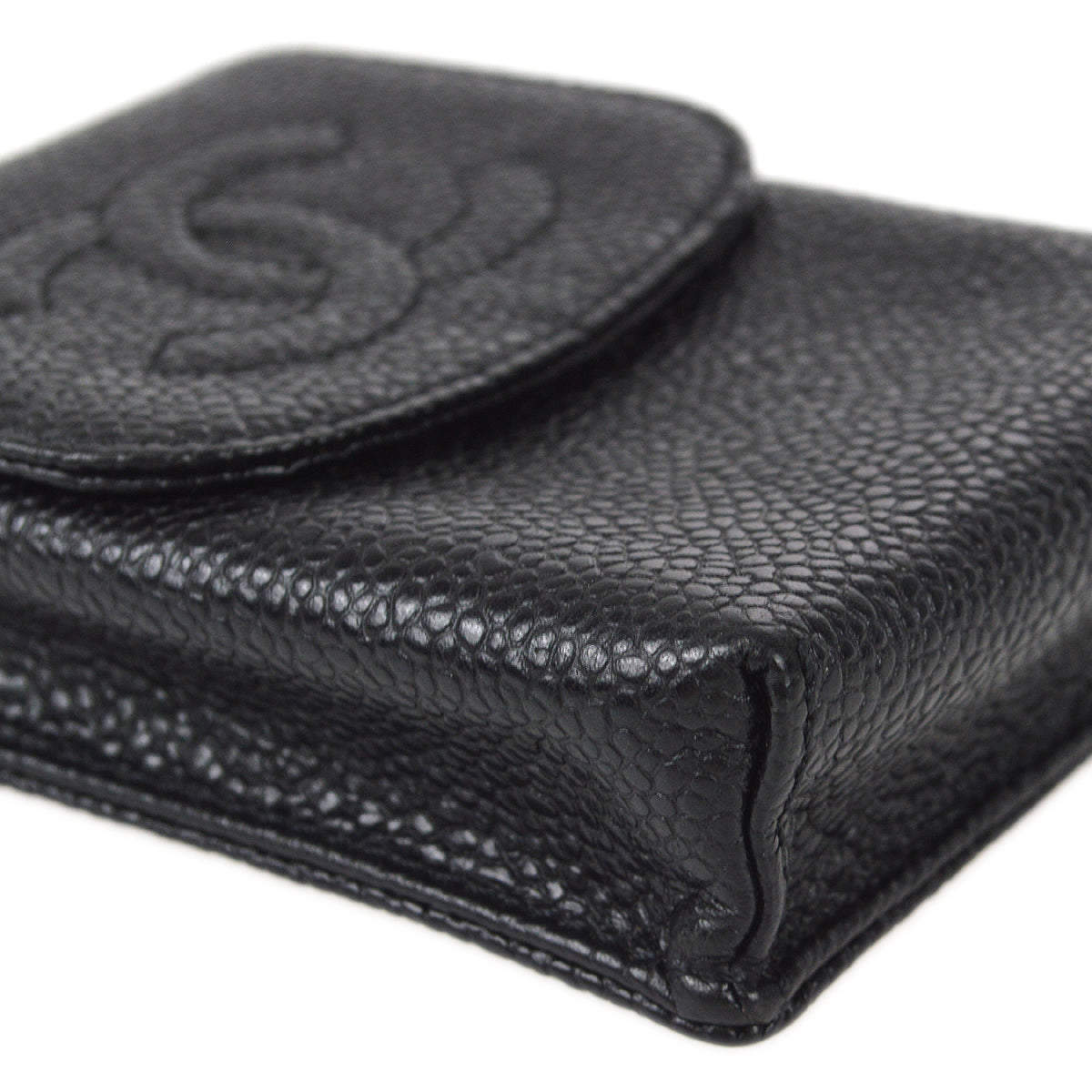 Chanel Cigarette Case Pouch Bag Caviar Black