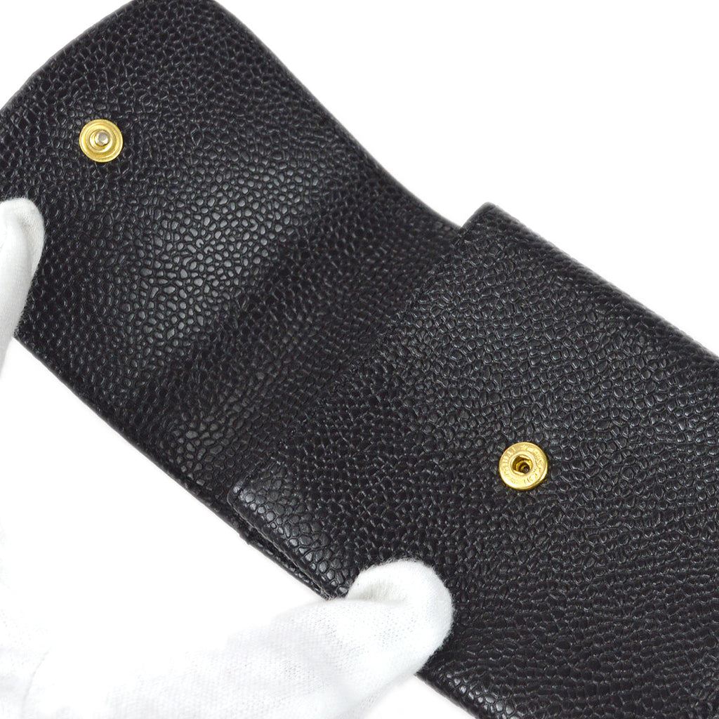 Chanel Cigarette Case Pouch Bag Caviar Black