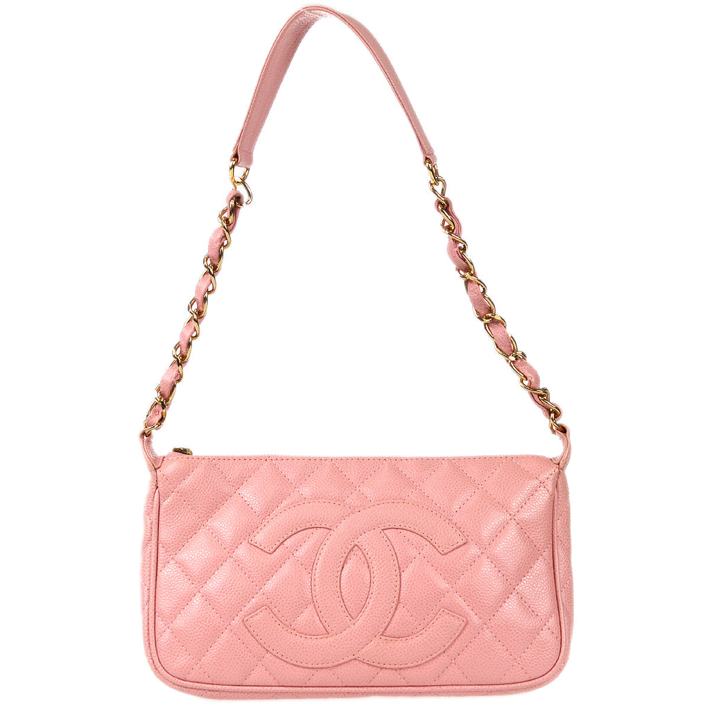 Chanel Chain Handbag Pink Caviar