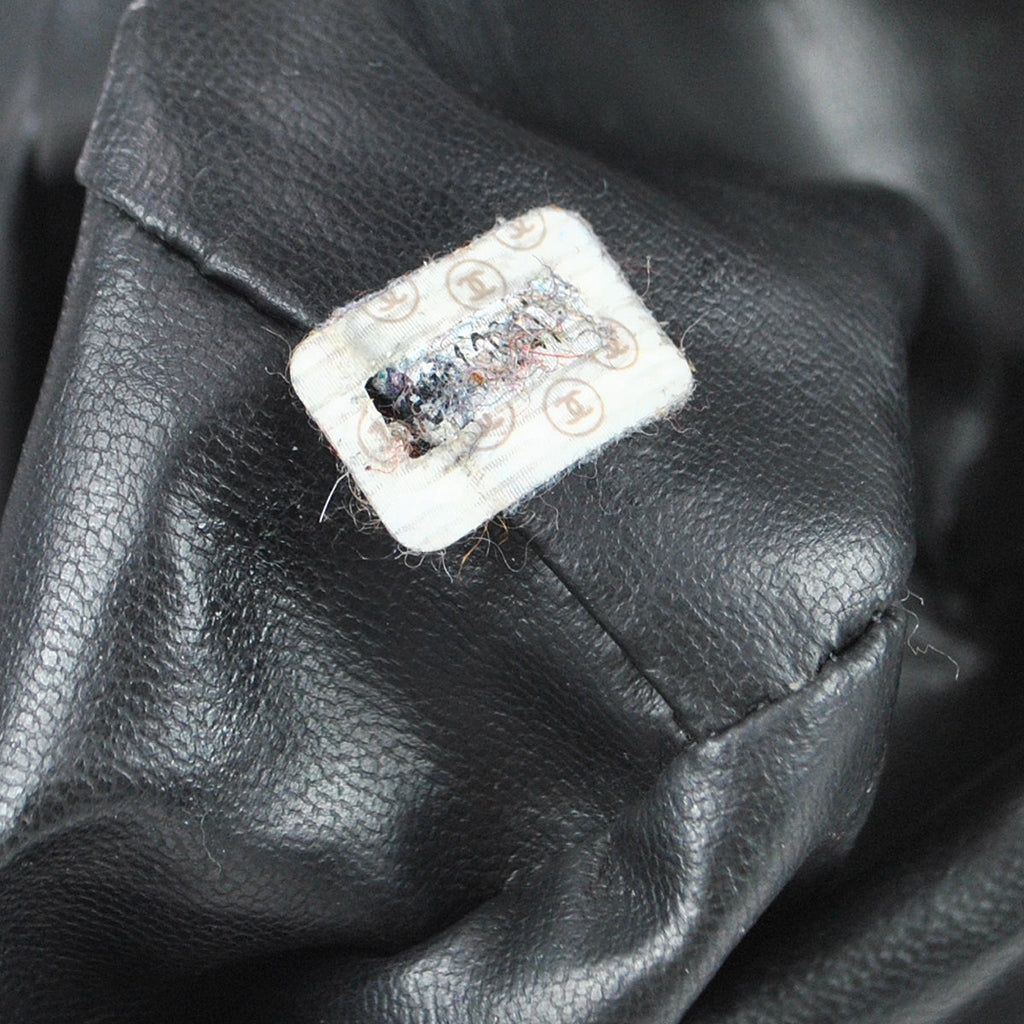 Chanel Bucket Drawstring Chain Shoulder Bag Black Caviar