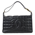Chanel Choco Bar Shoulder Bag Black Lambskin