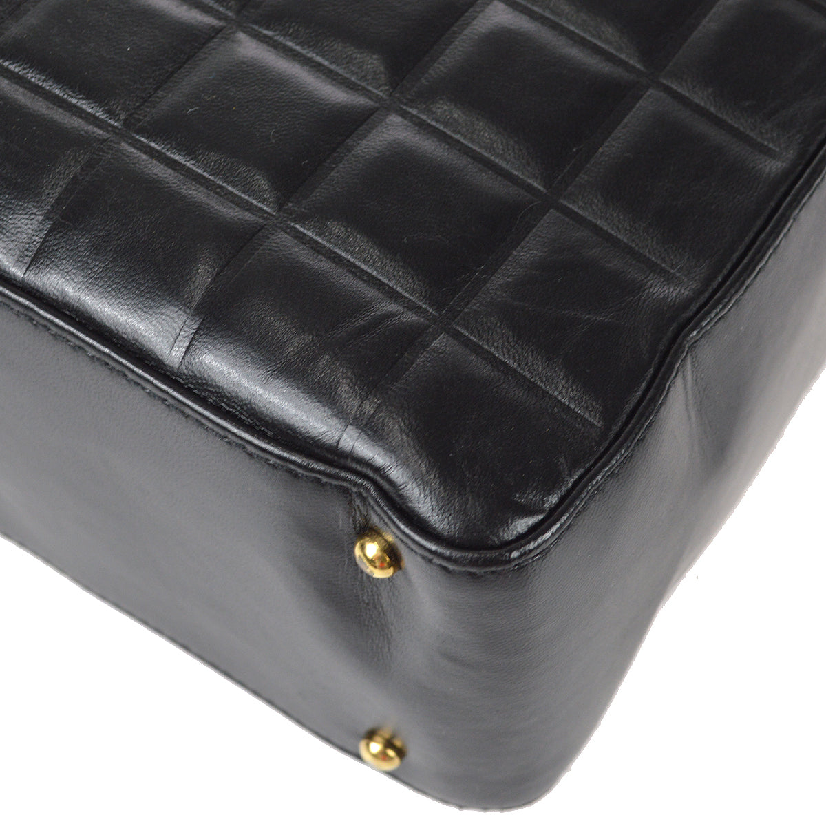 Chanel Choco Bar Shoulder Bag Black Lambskin