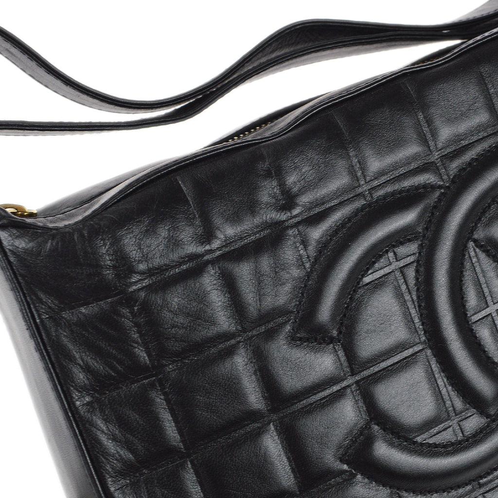 Chanel Choco Bar Shoulder Bag Black Lambskin