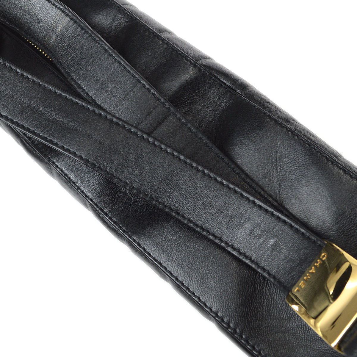 Chanel Choco Bar Shoulder Bag Black Lambskin
