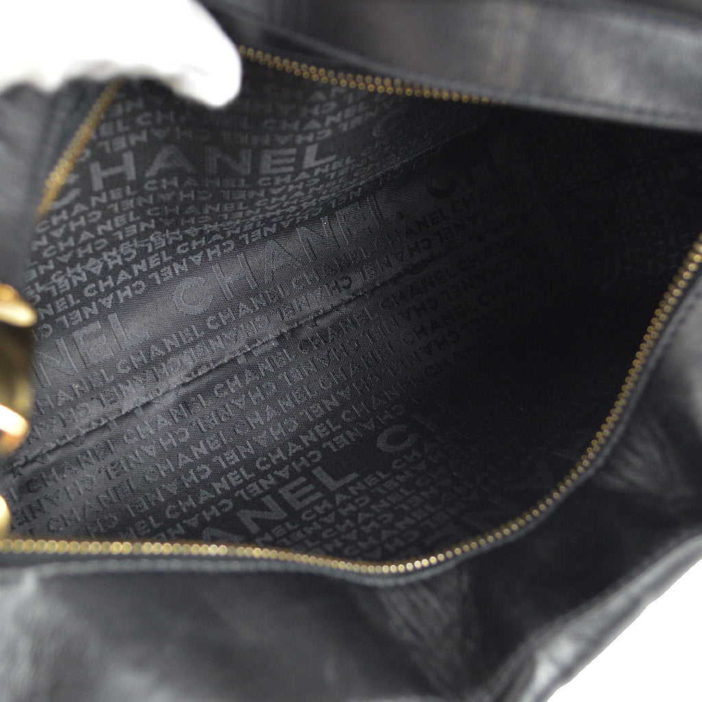 Chanel Choco Bar Shoulder Bag Black Lambskin