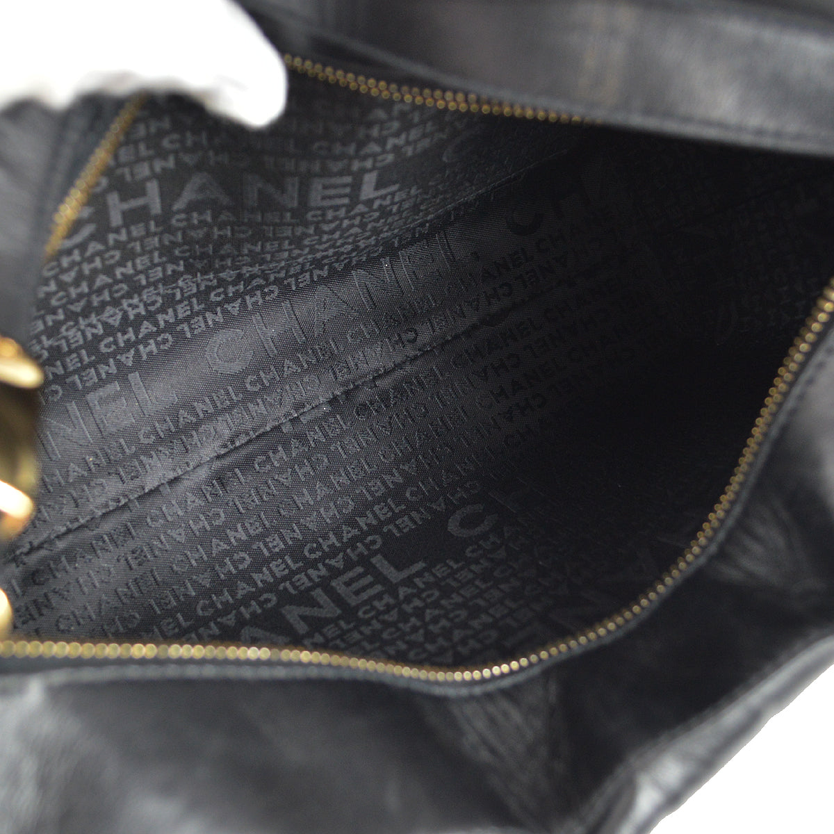 Chanel Choco Bar Shoulder Bag Black Lambskin