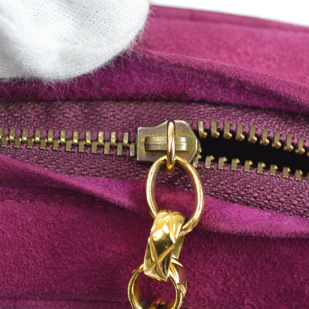 Chanel 1991-1994 Chevron Stitch Pocket Camera Bag Mini Lambskin Suede