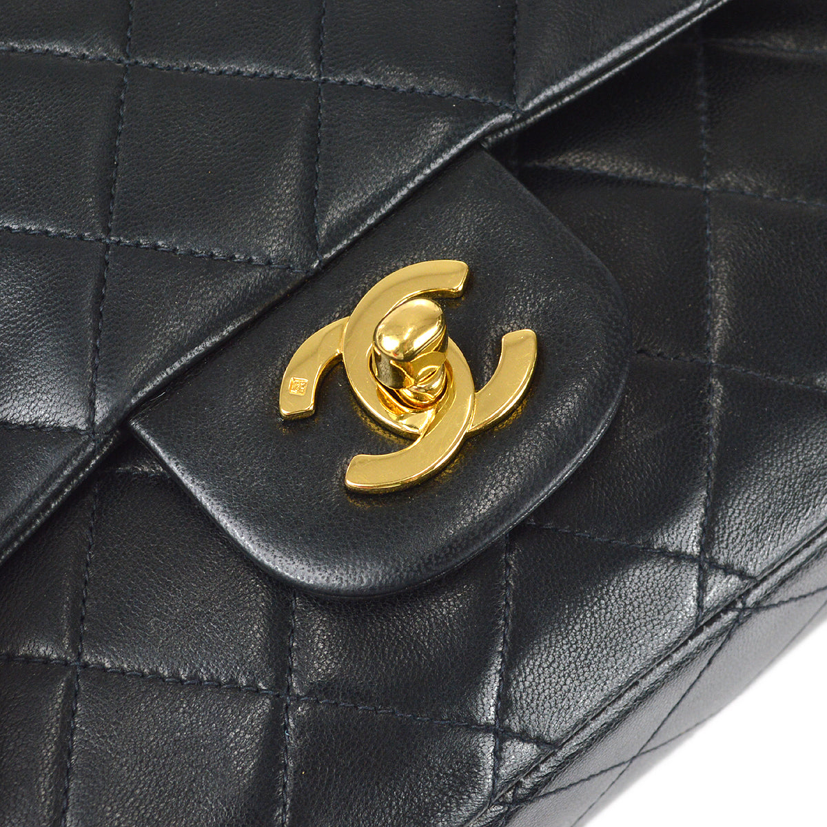 Chanel Classic Double Medium Shoulder Bag Black Lambskin