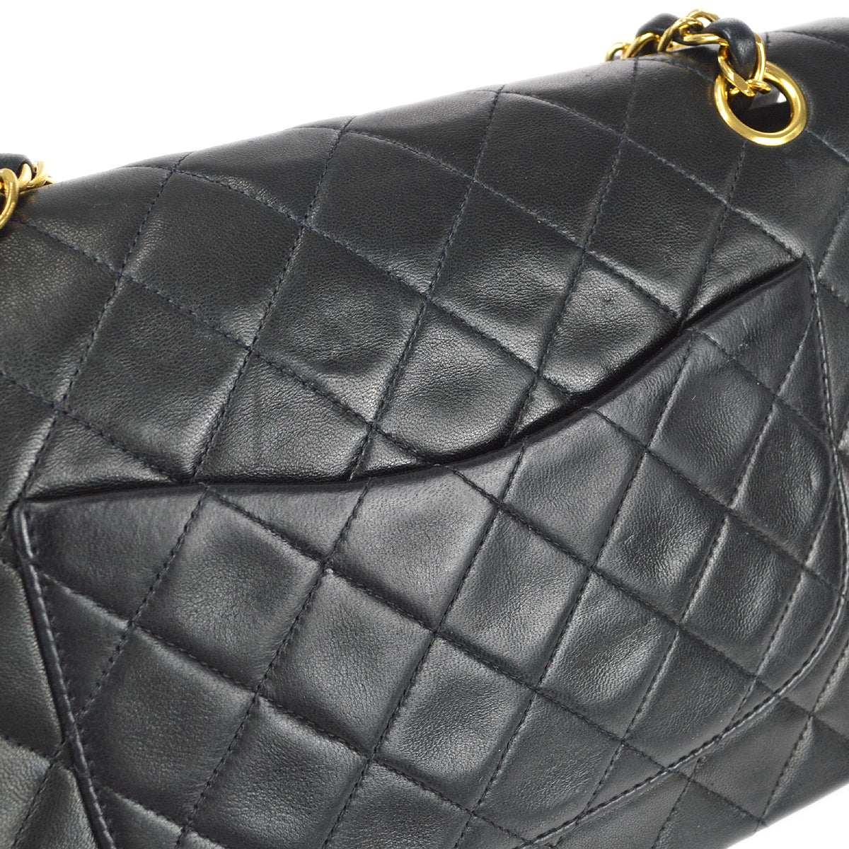 Chanel Classic Double Medium Shoulder Bag Black Lambskin