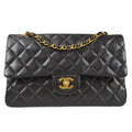 Chanel Classic Double Medium Shoulder Bag Black Lambskin