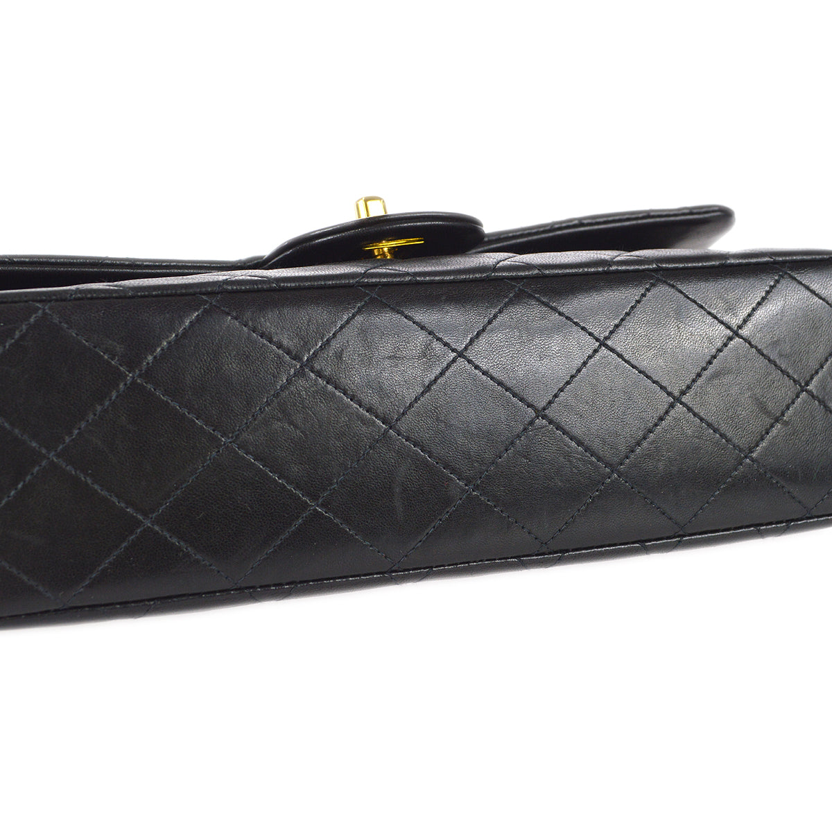 Chanel Classic Double Medium Shoulder Bag Black Lambskin