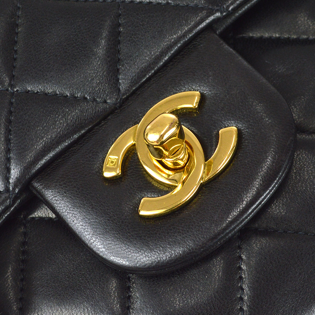 Chanel Classic Double Medium Shoulder Bag Black Lambskin