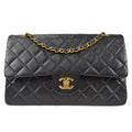 Chanel Classic Double Medium Shoulder Bag Black Lambskin