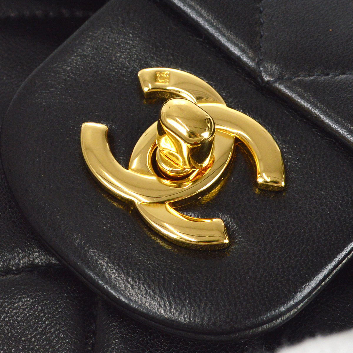 Chanel Classic Double Medium Shoulder Bag Black Lambskin