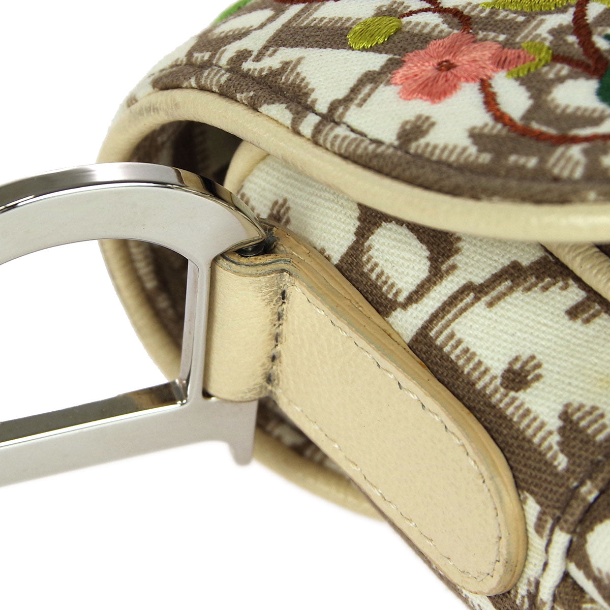 CHRISTIAN DIOR 2005 Floral Embroidered Trotter Saddle Bag 78432