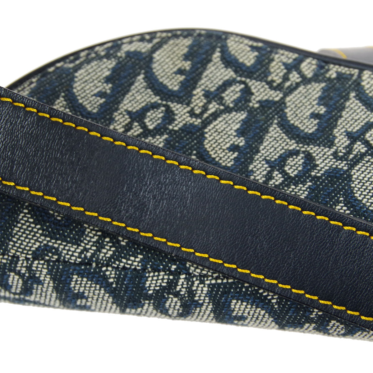 CHRISTIAN DIOR Trotter Saddle Handbag Navy 97774