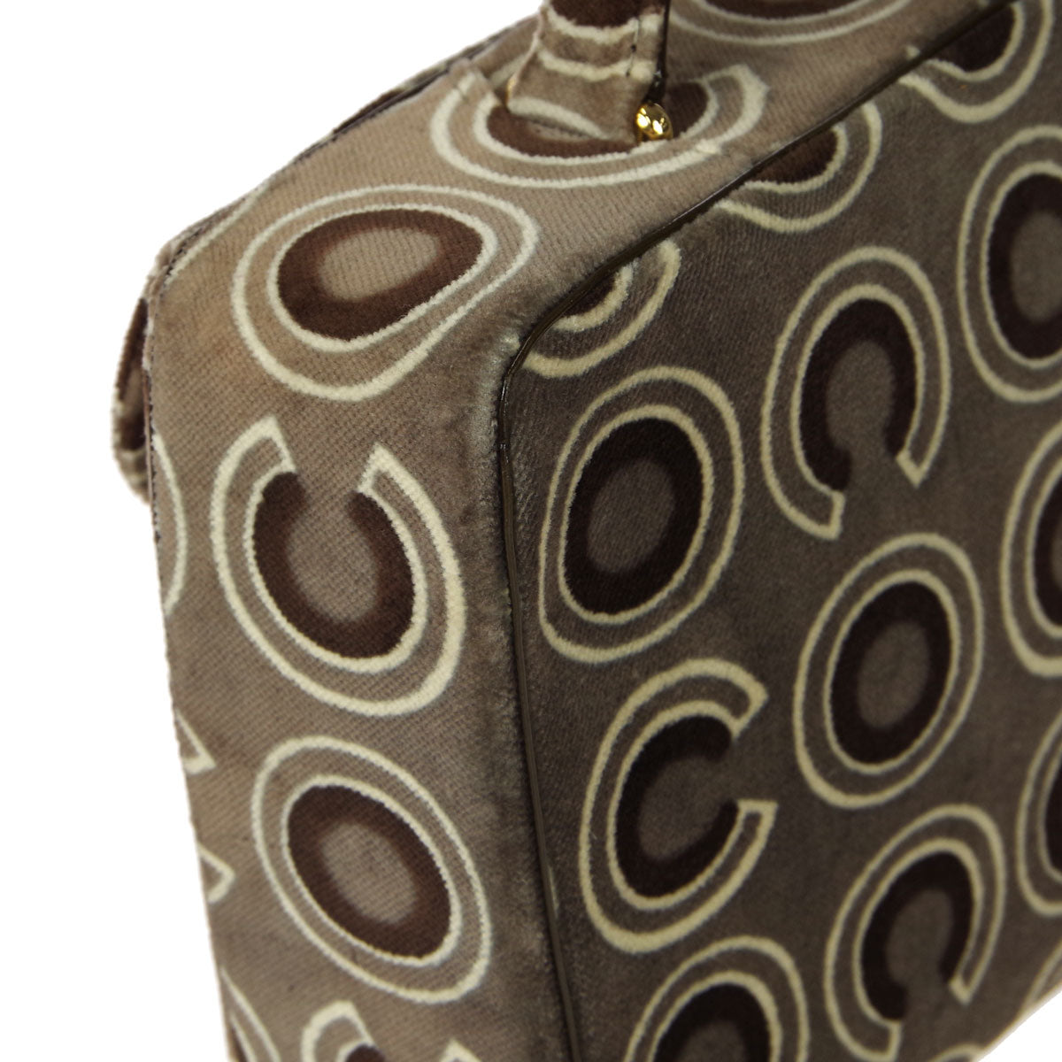 Chanel 2001 COCO Handbag Gray Velvet