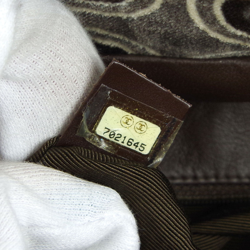 Chanel 2001 COCO Handbag Gray Velvet