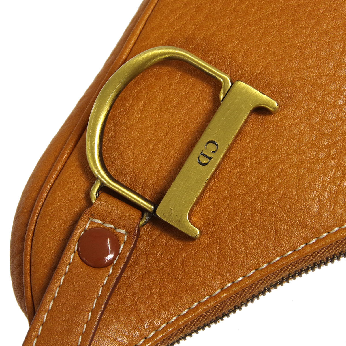 CHRISTIAN DIOR Saddle Coin Wallet Bag Brown 78752