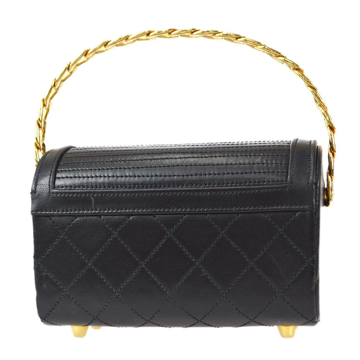 Chanel 1986-1988 Chain Top Handle Bag Lambskin