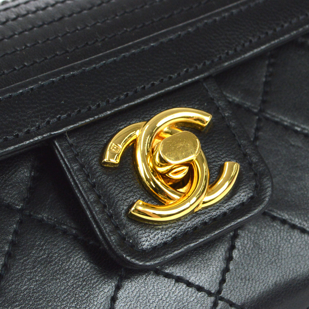 Chanel 1986-1988 Chain Top Handle Bag Lambskin