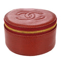 Chanel Jewelry Case Pouch Bag Red Caviar