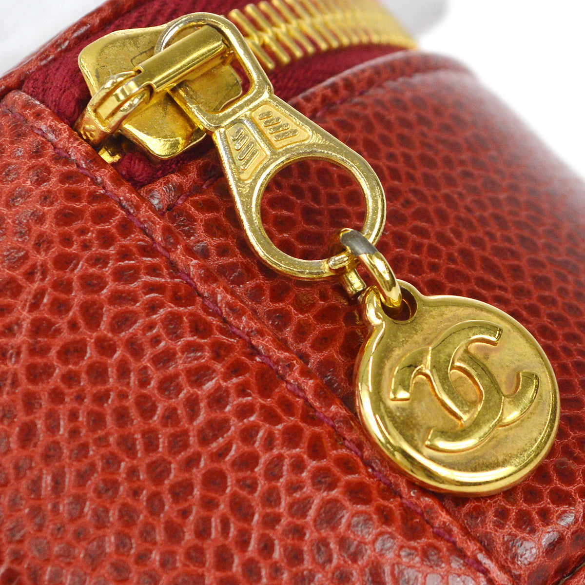 Chanel Jewelry Case Pouch Bag Red Caviar