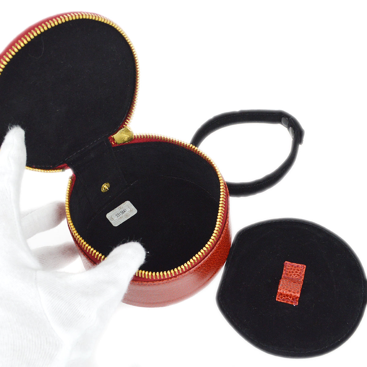 Chanel Jewelry Case Pouch Bag Red Caviar