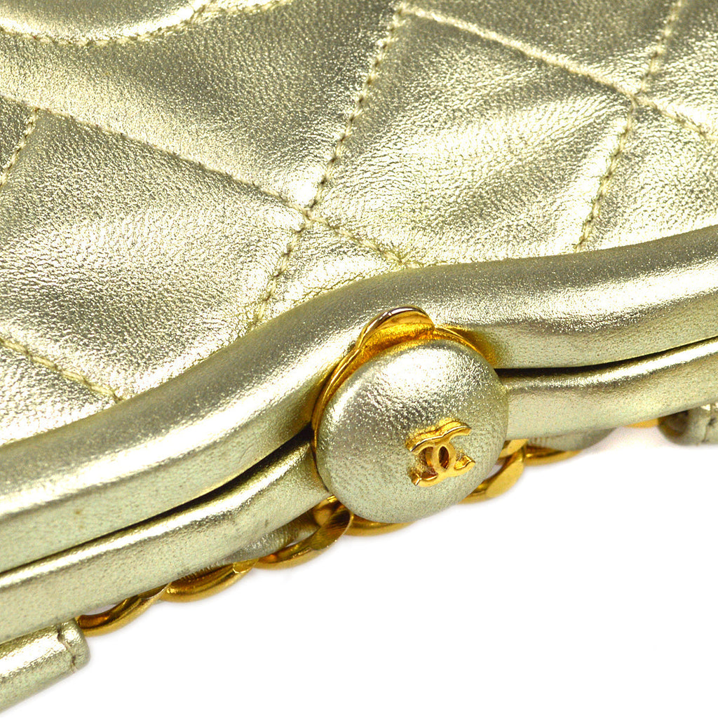 Chanel Fringe Chain Belt Bum Bag Gold Lambskin