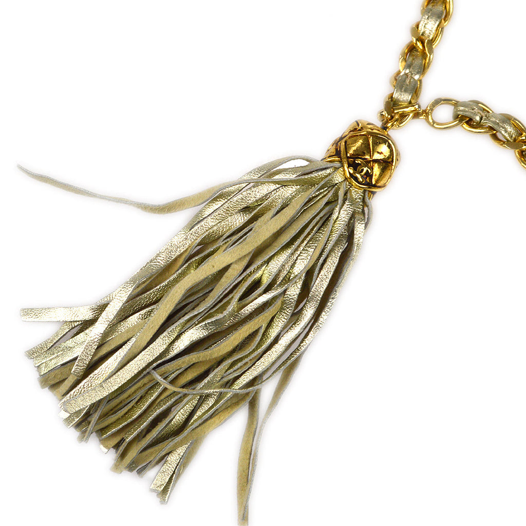 Chanel Fringe Chain Belt Bum Bag Gold Lambskin