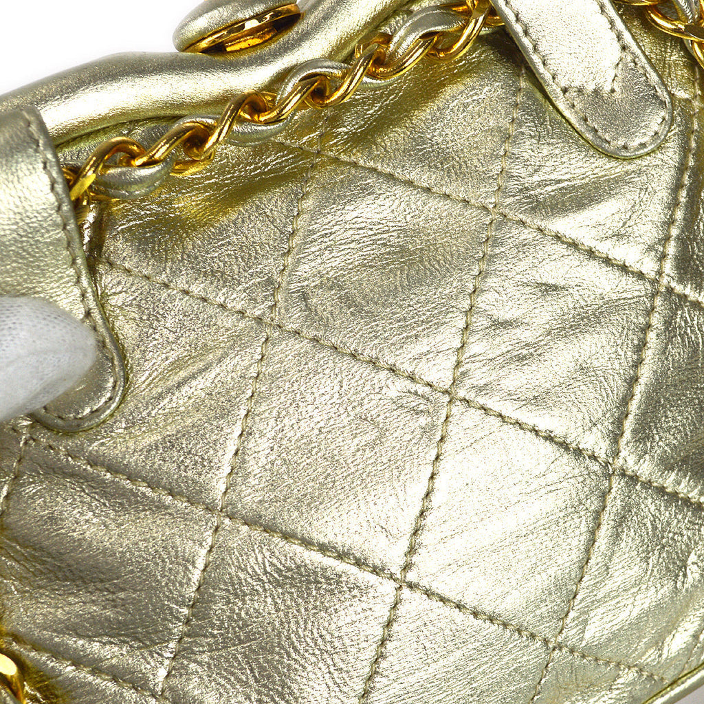 Chanel Fringe Chain Belt Bum Bag Gold Lambskin