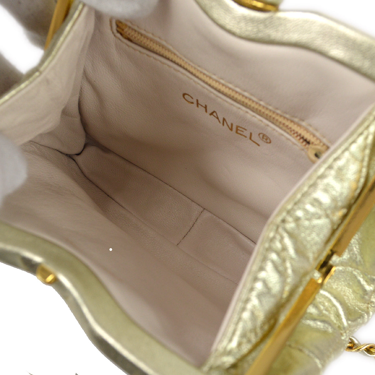 Chanel Fringe Chain Belt Bum Bag Gold Lambskin