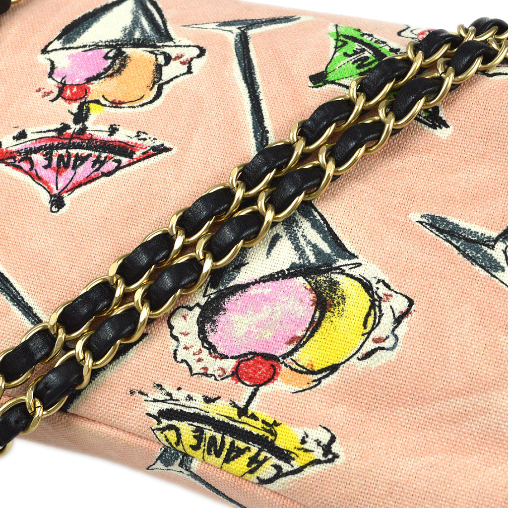 Chanel Double Chain Shoulder Bag Pink