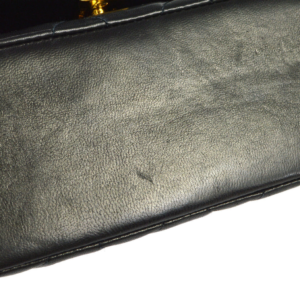 Chanel 1994-1996 Small Diana Chain Shoulder Bag Black Lambskin