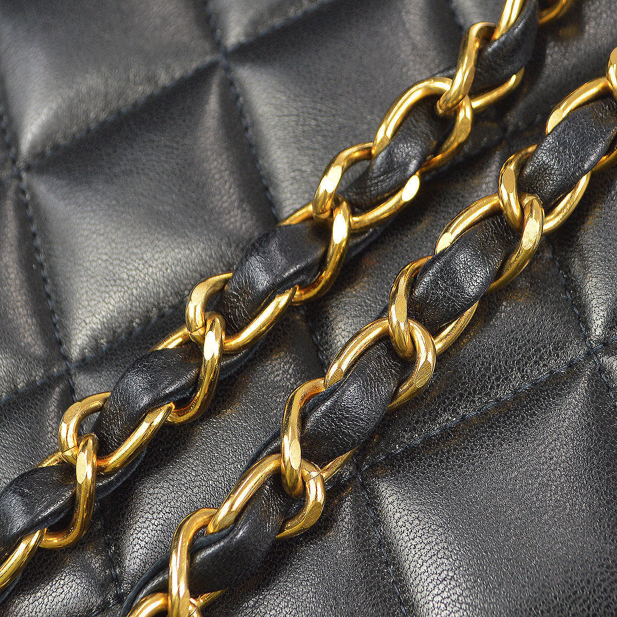 Chanel 1994-1996 Small Diana Chain Shoulder Bag Black Lambskin