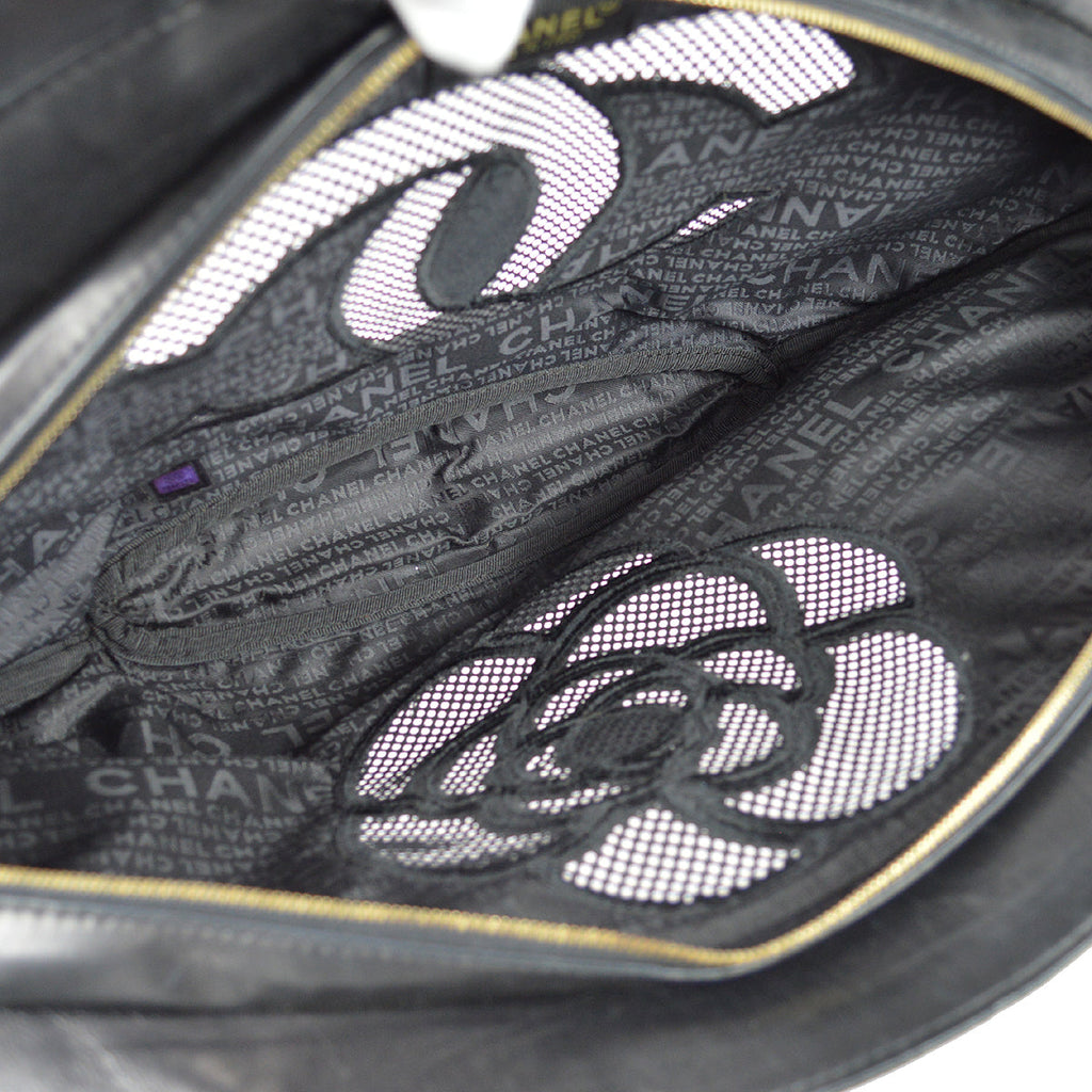 Chanel 2001-2003 Camellia Handbag Black