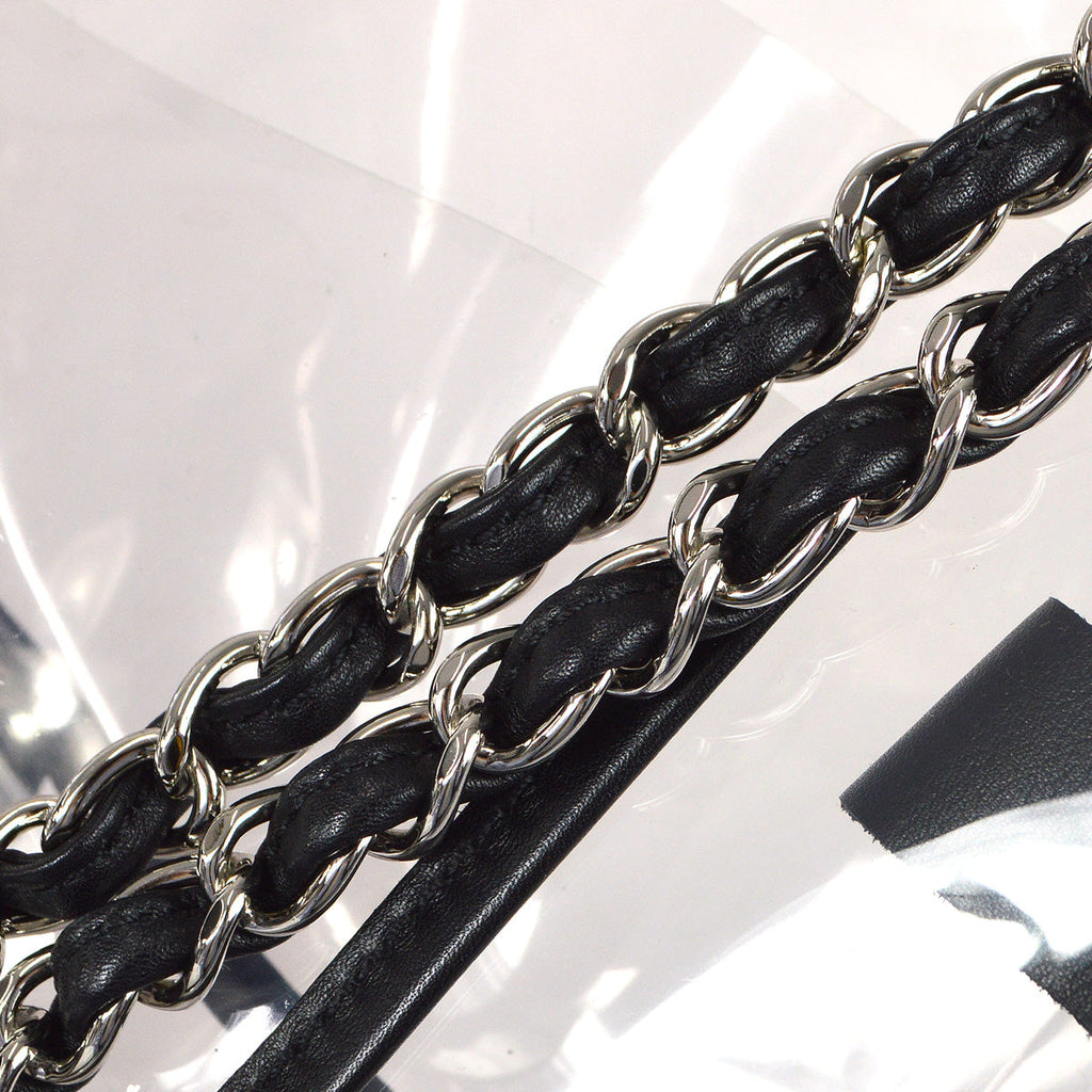 Chanel Double Chain Shoulder Bag Clear Vinyl