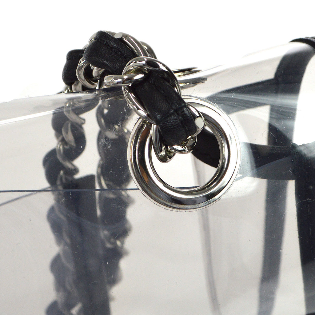 Chanel Double Chain Shoulder Bag Clear Vinyl