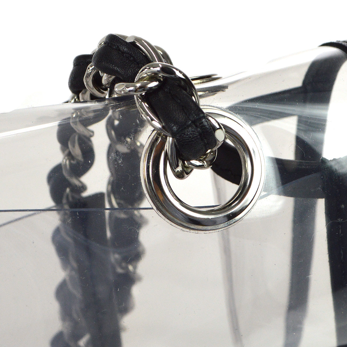 Chanel Double Chain Shoulder Bag Clear Vinyl